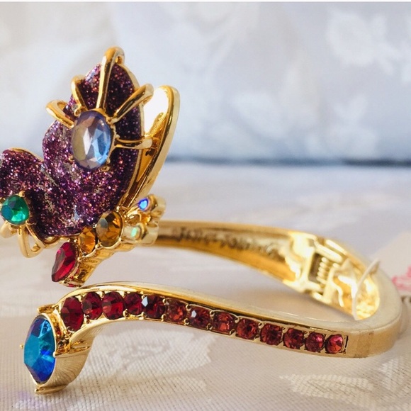 Betsey Johnson Multicolor Crystals Hinged Bracelet, NWT - Picture 2 of 2